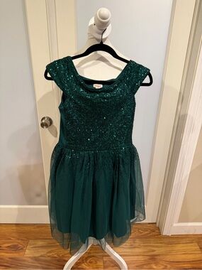 Cat & Jack Dark Teal Sequin Party Dress